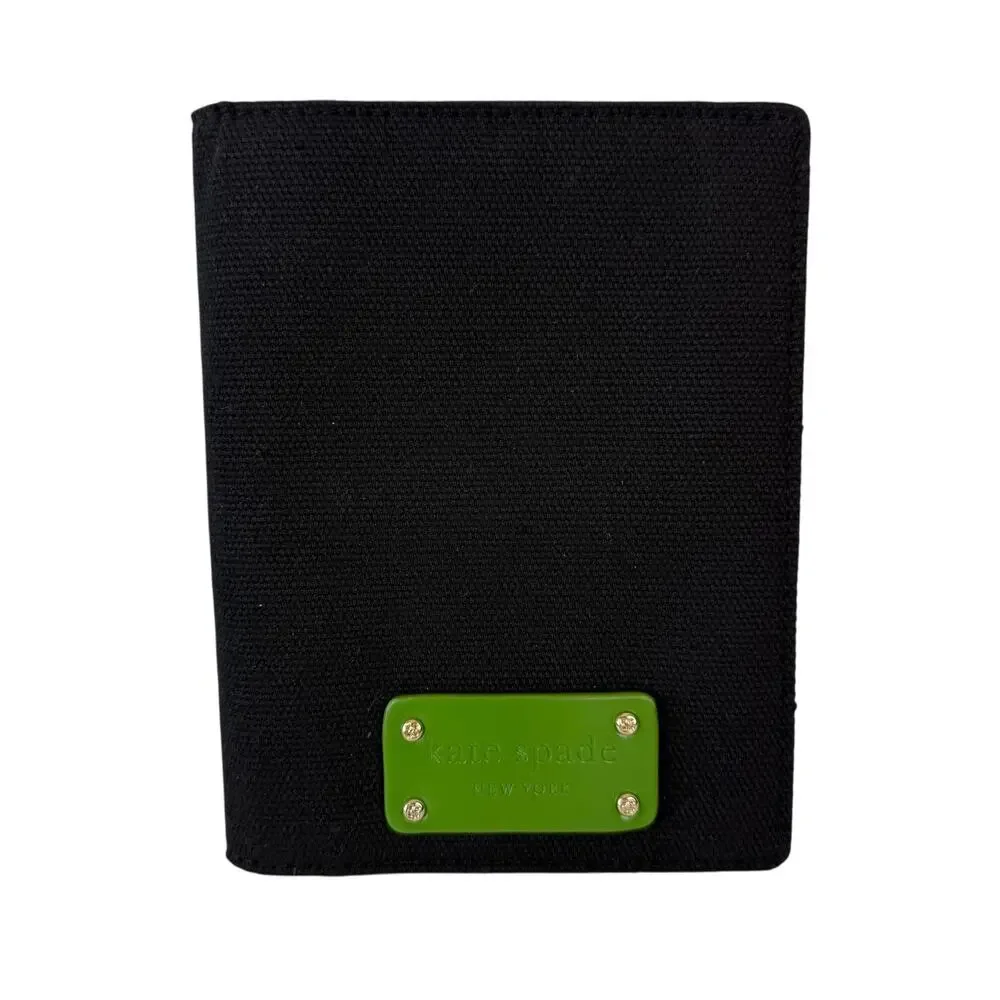 Kate Spade Elyce Black Green Canvas Brag Book Photo Album with Box 6.5